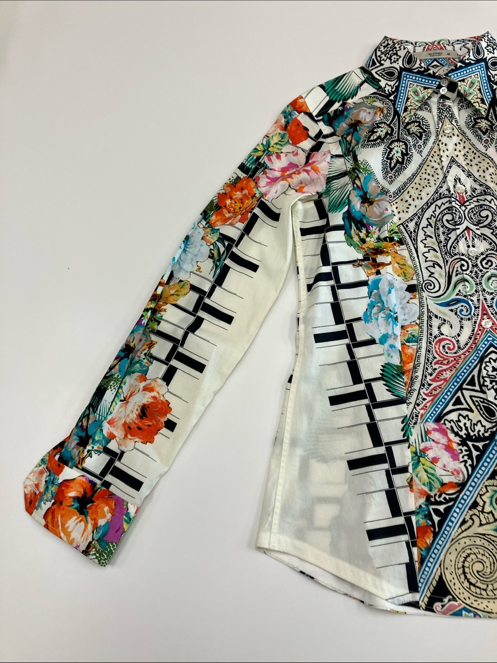 Etro Cream Multi Paisley Floral Button-Down Shirt - Picture 5 of 5